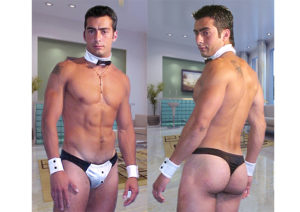 Slip con muñequeras y moño Mister 300