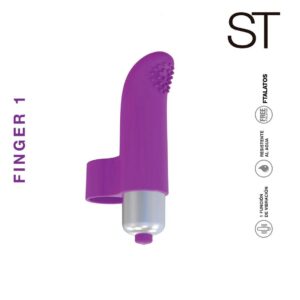 vibrador dedo recargable USB de silicona suave, color lila