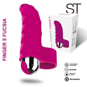 vibrador dedo recargable USB de silicona suave, color rosa