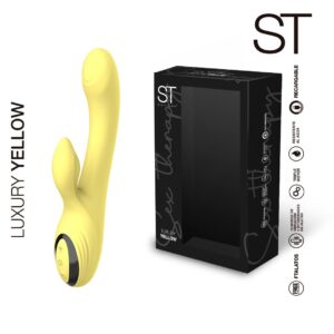 Luxury Yellow Sex Therapy vibrador rabbit doble estimulador